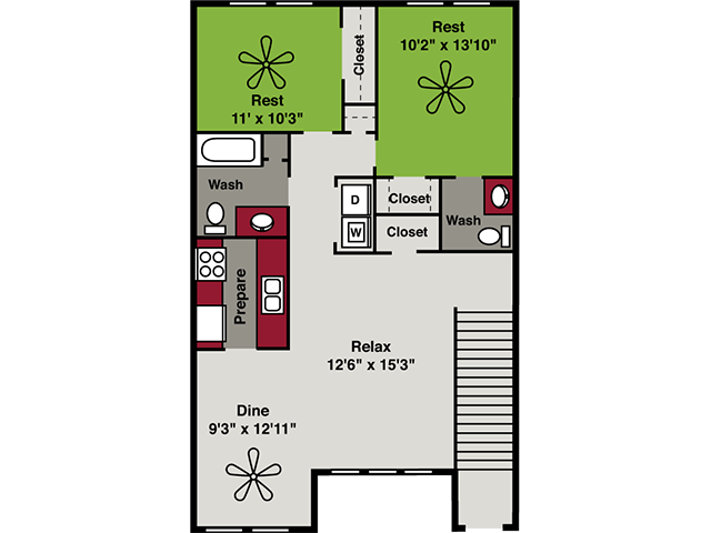 2-1 1.5 Floor Plan 4